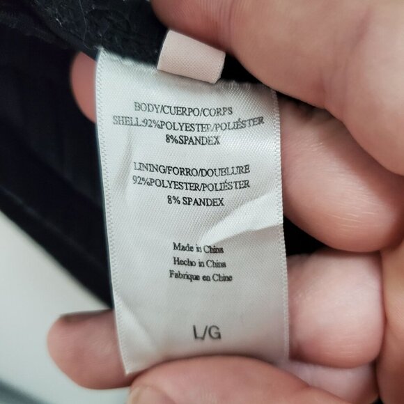 BCBGeneration Women's Black Ribbed Cut Out Stomach Back One Piece Swimsuit L - Picture 5 of 7